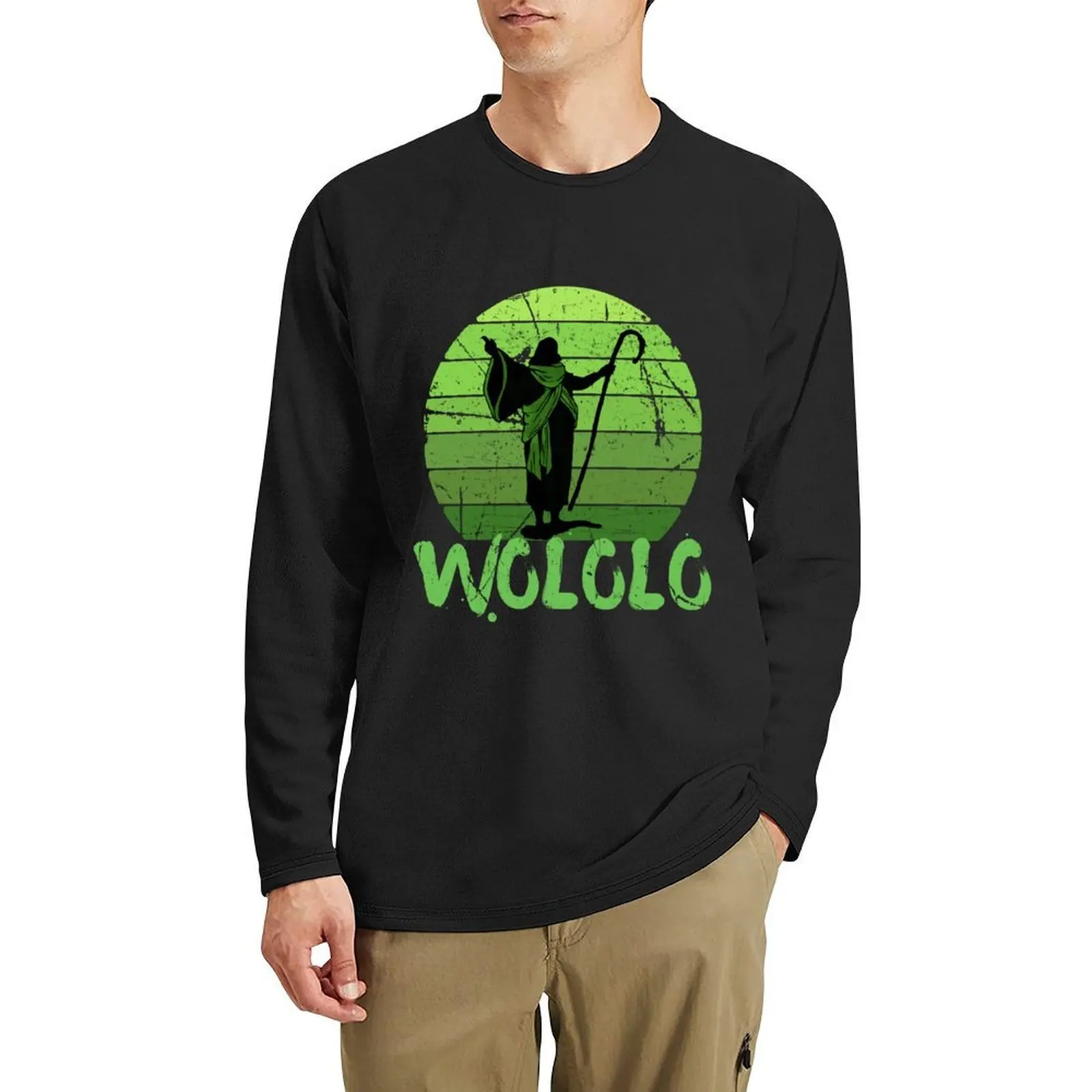 

wololo aoe green Long T-Shirt new edition t shirt man clothes quick drying t-shirt anime clothes t shirts for men graphic