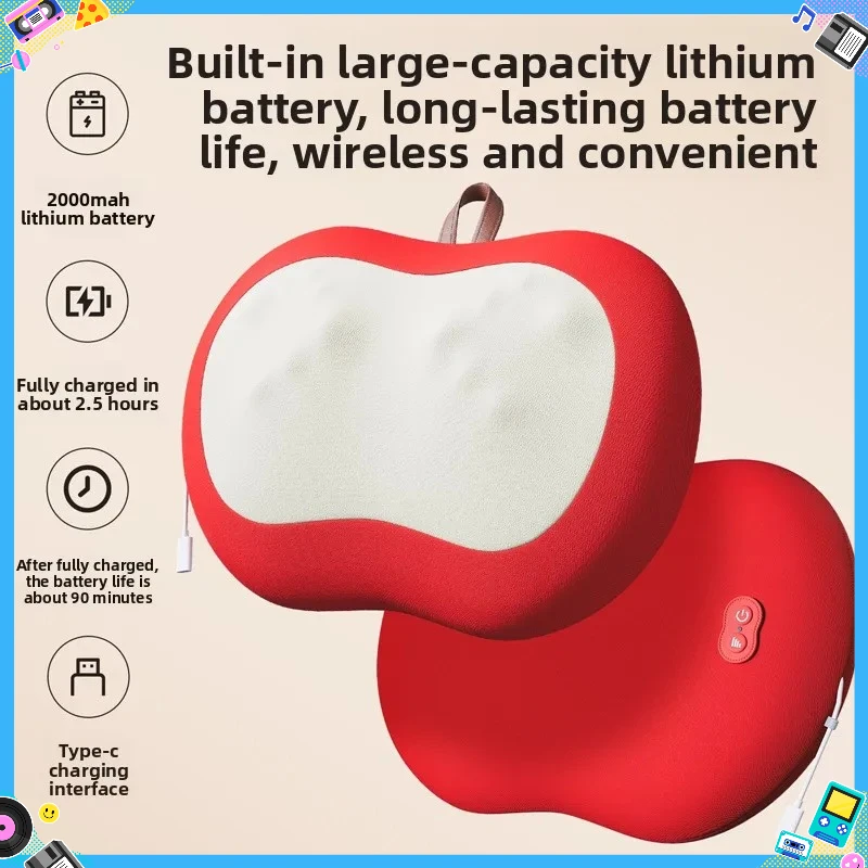 

Best Seller Red Fruit Massage Pillow Household Cushion Cervical Spine Back Waist Shoulder Neck Apple Massage Instrument