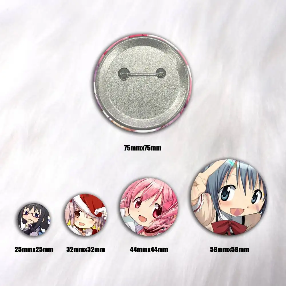 Puella Magi Madoka Magica Cartoon Pins Badges Round Laser Badge Brooch Clothes Backpack Accessories