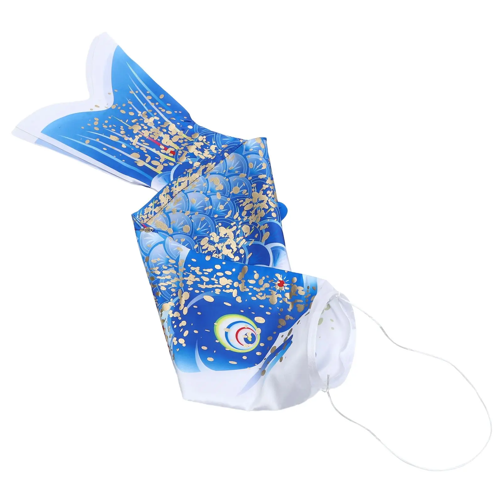 

Carp Fish Flag 70cm Golden Blue Fade Resistant Home Decor Festival Pendant Outdoor Streamer Koi Fabric