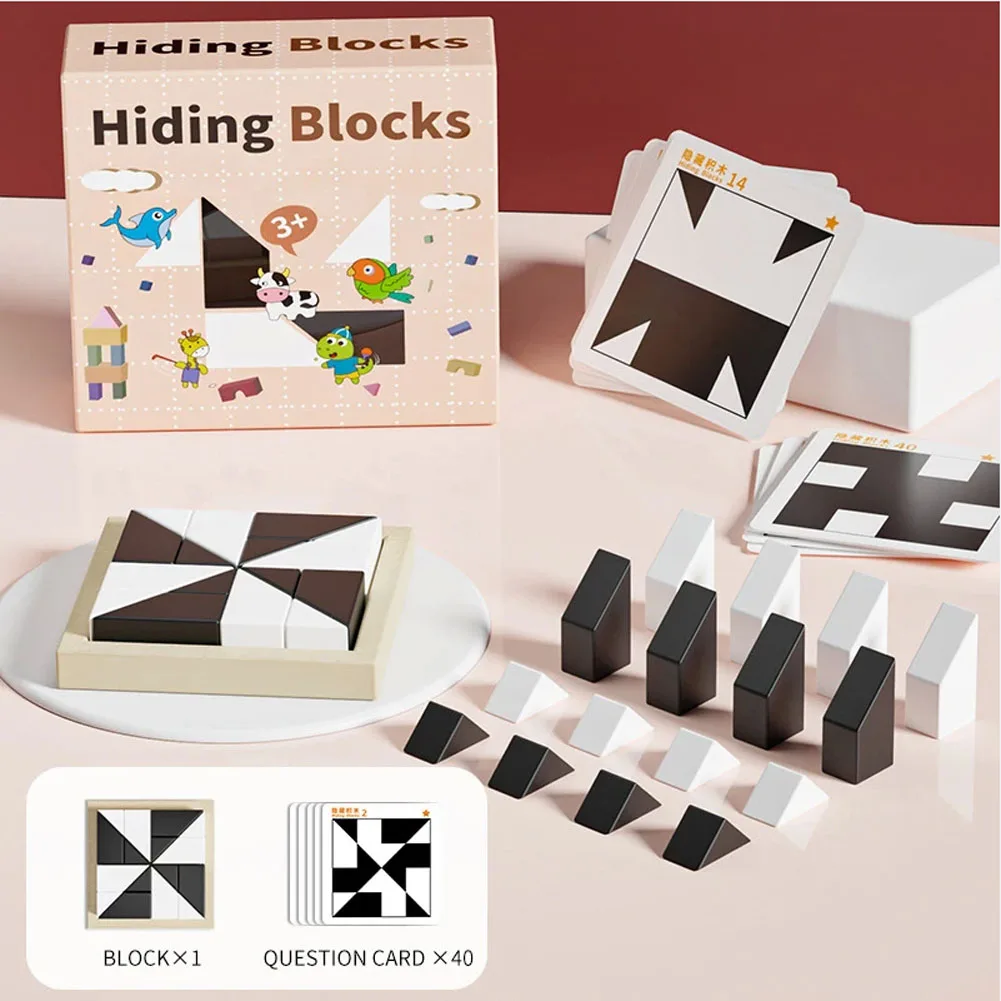 

3D Puzzle Wooden Space Thinking Imagination Logic Games Children's Math Educational Toys BoardGifts For Kids DIY