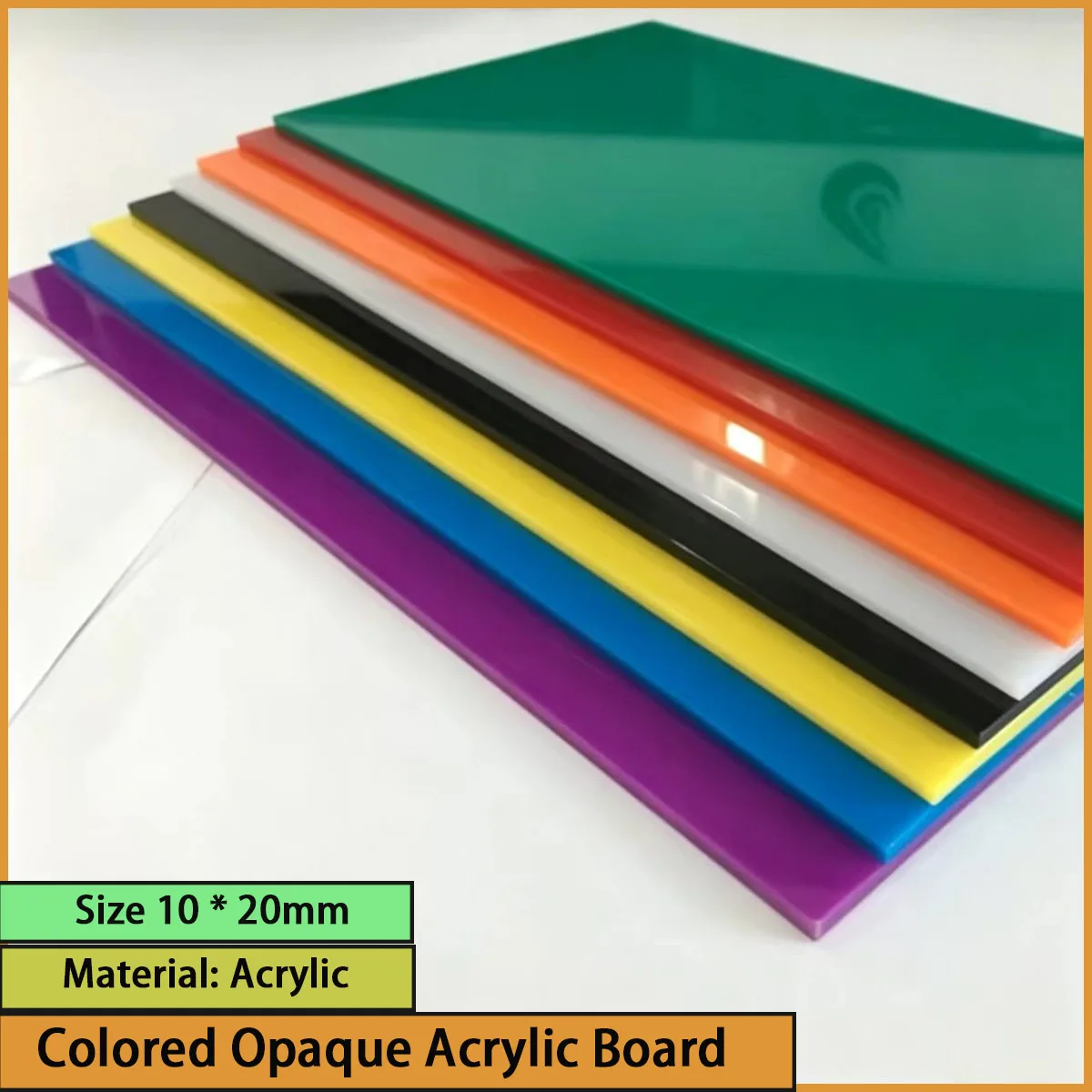 Size 10 * 20mm color opaque acrylic square board for decorative panels, advertising signs, etc