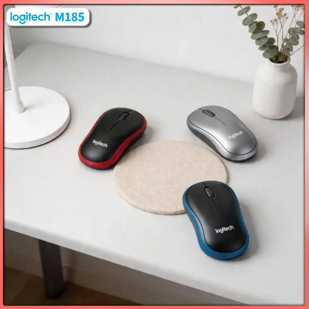 Logitech M185 Laptop Power-Saving Mouse Auto-Sleep 1 AA Battery 12-Month Life 10m Range 1000 DPI Tracking Office Home Tool