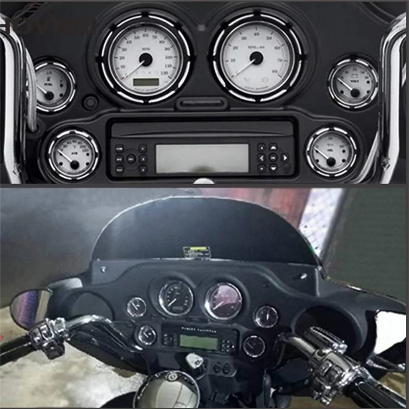 

4 Inch Speedometer Gauge 2 Inch Burst Bezel Kit Instrument Cover Board For Touring Electra Glide Street Glide