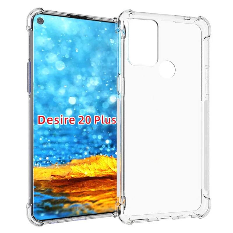 For HTC Desire 20 Plus Case Clear Air Cushion Shockproof Airbag Silicone TPU Soft Back Cover Case for HTC Desire 20 Plus D20+