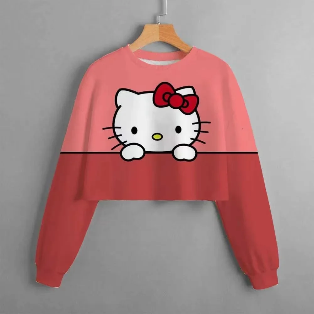 

HelloKitty Children's Clothing Girls Spring And Autumn Tops 2024 New Children's Sports And Casual Girls Pullover Sweatshirts