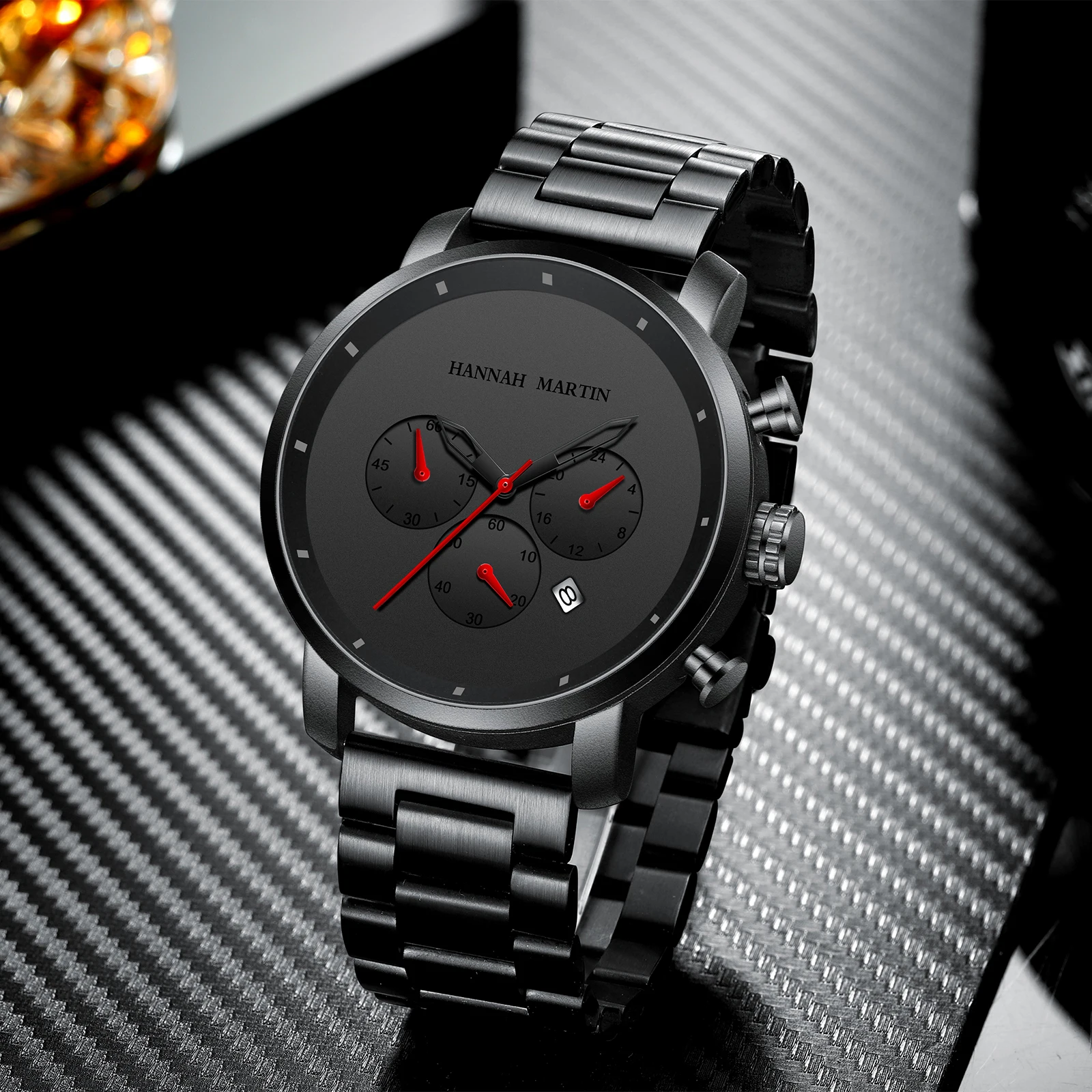 Simple Reloj Hombre Casual Fashion Multifunctional Calendar Original Quartz Watch Men 45mm Big Dial Chronograph 3Bar Waterproof image 2