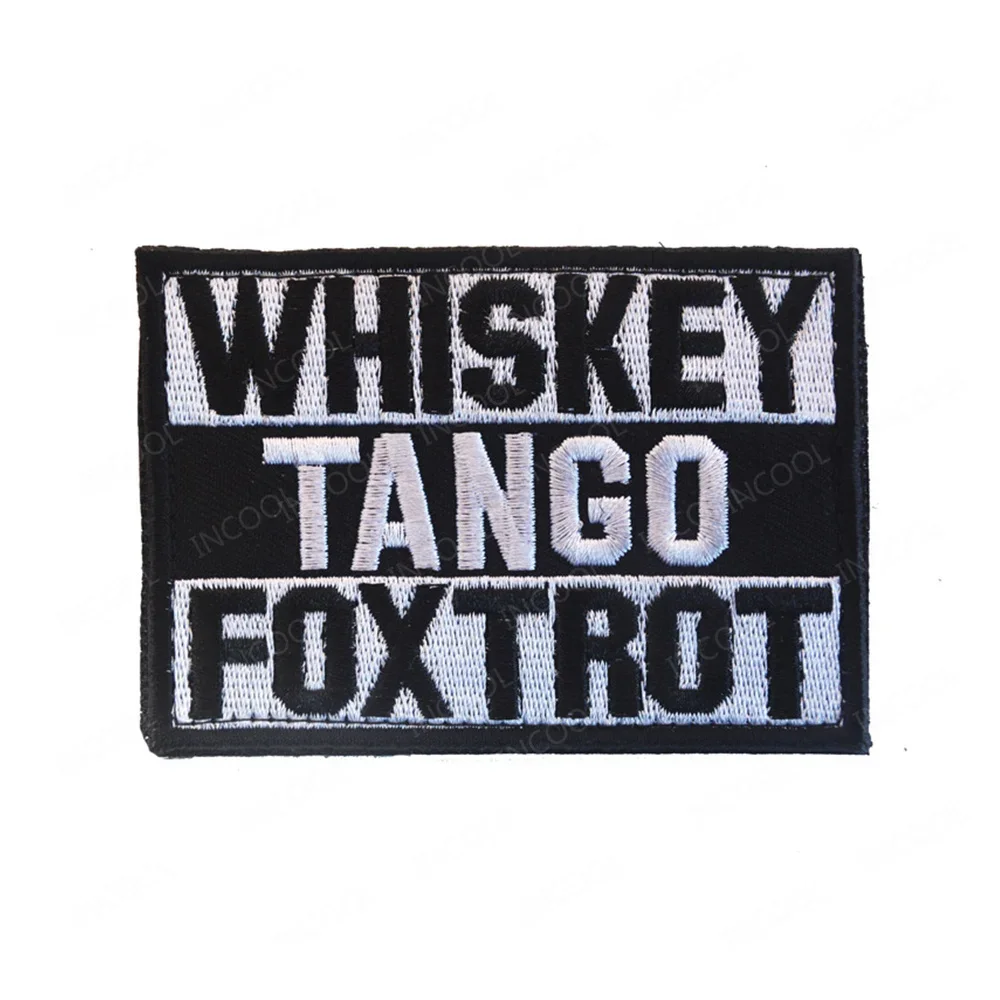 Whiskey Tango Embroidery Patches Hook Loop Save Water Drink Beer Funny Decoration Badges For Clothing Bag Hat Shirt Backpack Cap