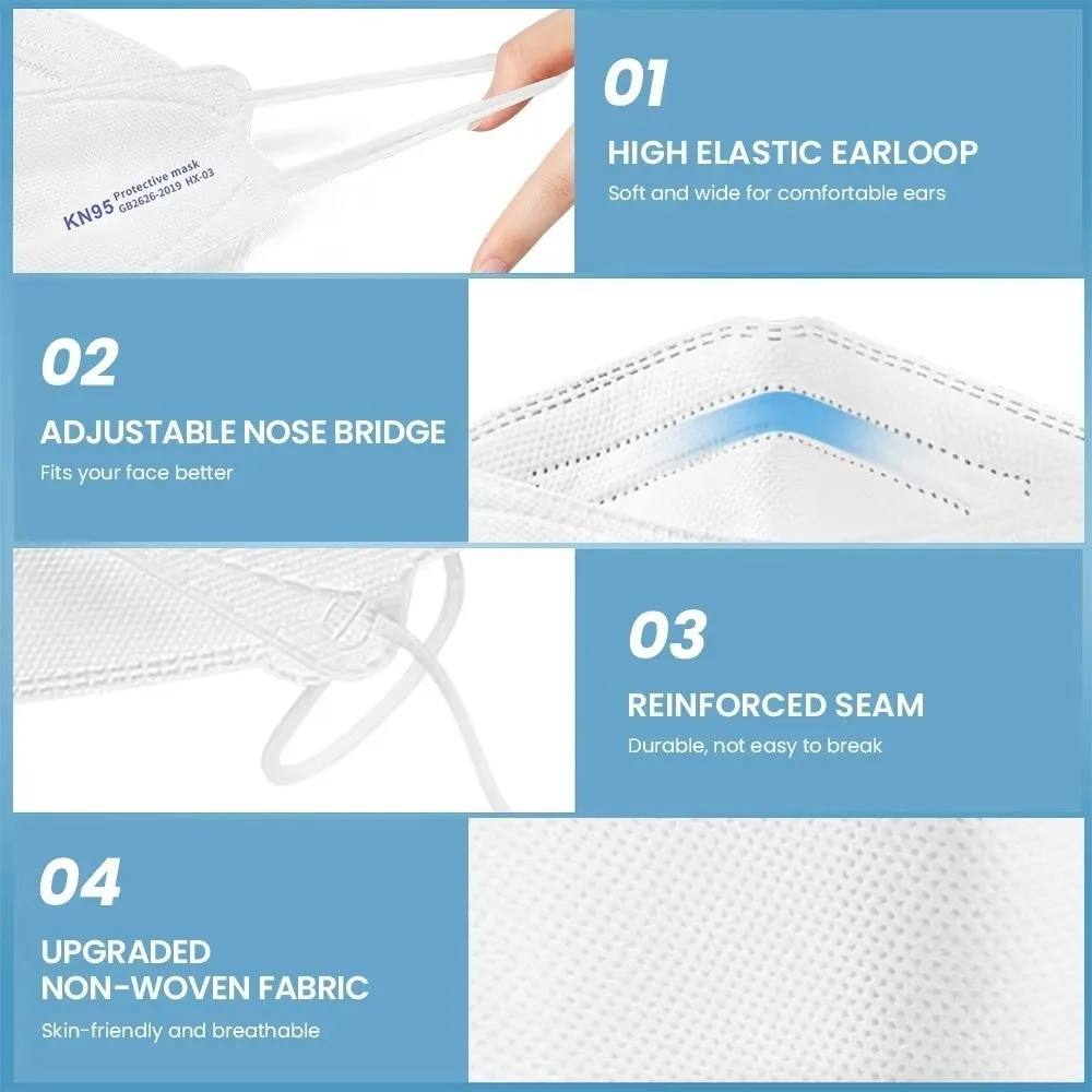 

New V-face KN95 Face Masks 4 Layer Design Protective Gear Disposable Face Mask Independent Packaging Anti Dust Mask Adult Use