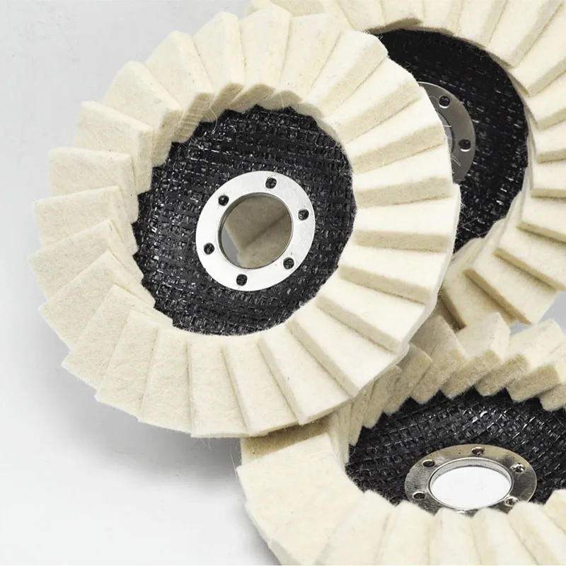Almofada de polimento de feltro de lã, 115/125mm, resistente, moedor de ângulo, disco de polimento para metal, cerâmica, ferramenta de moagem de roda