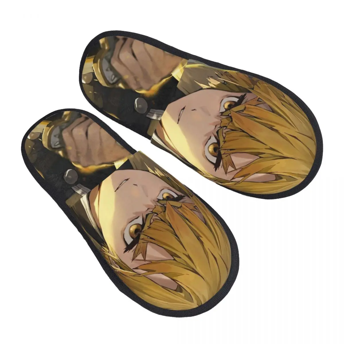 Zenitsu Agatsuma Winter House Slippers Bedroom Anime Demon Slayer Soft Household Fur Slippers Slides Non-skid