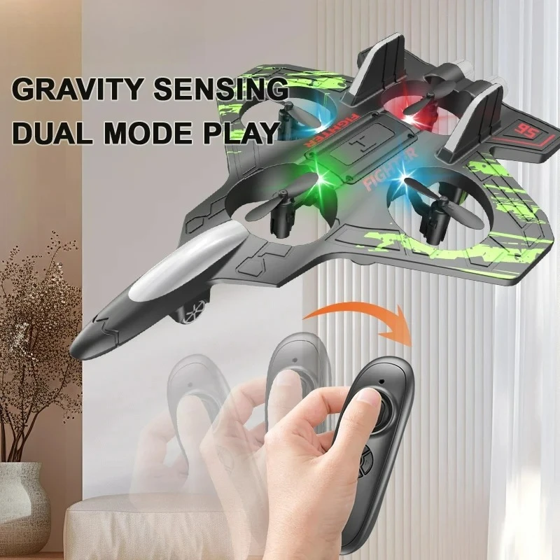 

2.4G Remote Control Fighter Electric Foam Glider Stunt Tumbling UAV Hovering Helicopter with LED Colorful Lights Aircraft Model