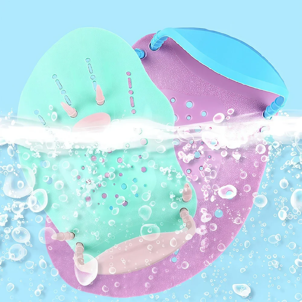 1 Paar Verstellbare Schwimmpaddles für Runden-Schwimmen, Handpaddles Handflossen für Erwachsene und Kinder, Pool-Trainingszubehör – Detail 6