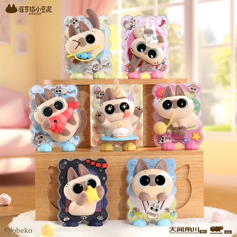 

azukisan Healing moment of azuki cat series blind box toys mystery box Semi-Stereo Shape ornaments Refrigerator Sticker