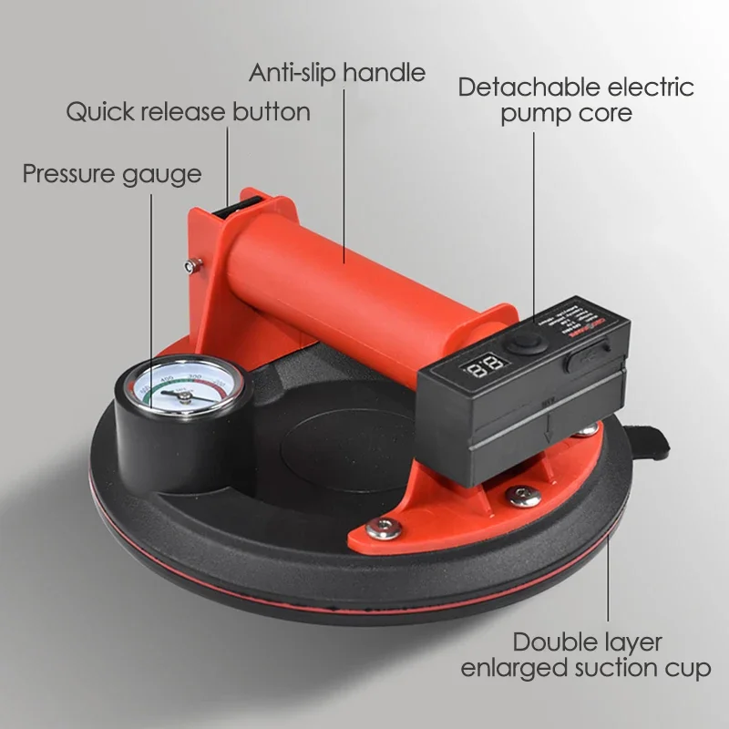 Imagem -03 - Ventosa Elétrica a Vácuo Tipo-c Carregamento de 200kg Capacidade de Carga Levantador Móvel Resistente para Ferramenta de Elevação de Telha de Granito de Vidro