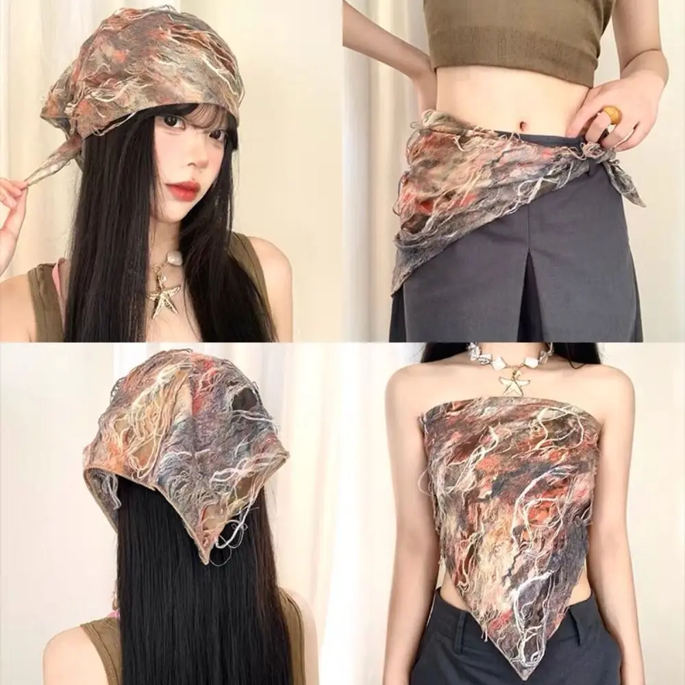 

Fashion Y2K Turban Hat Ultra-thin Breathable Women's Headscarf Retro European American Style Silk Scarf For Spring Summer