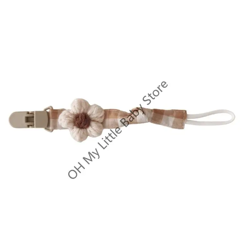 

M76C Nipples Chain Adjustment Pacifier Chain Flower Pattern Baby Nipples Chain