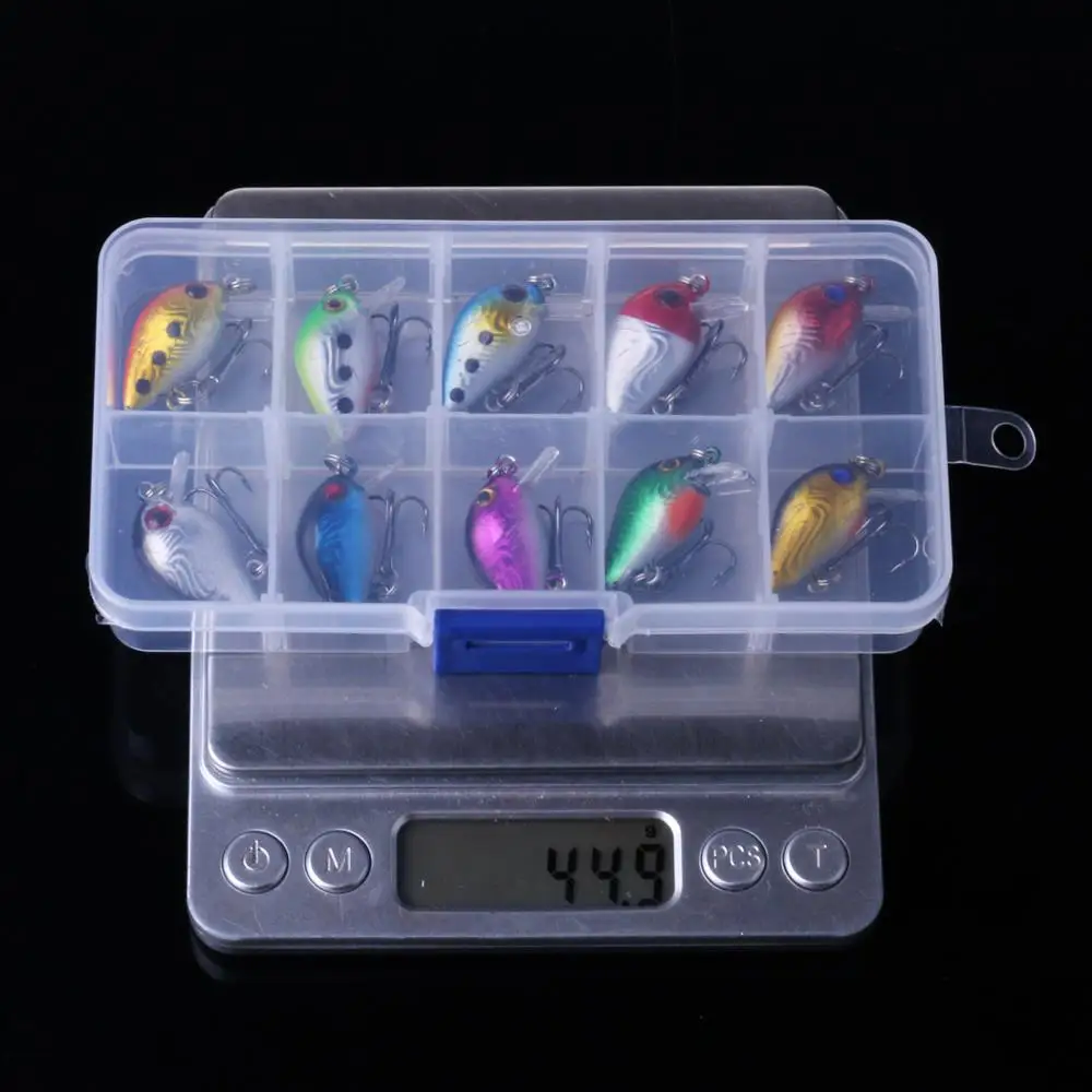 10Pcs/Lot Mini Crankbait Fishing Lures 2.6cm 1.6g Sinking Artificial Hard Bait Minnow Swimbait Wobblers Carp Fishing Lure Set