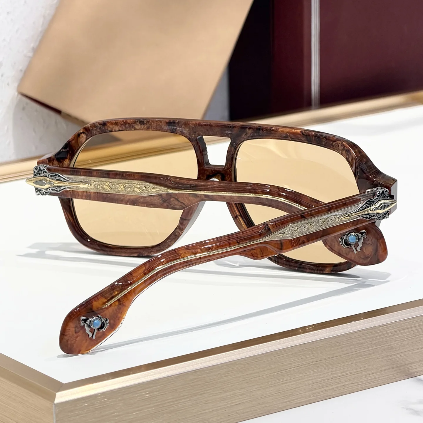 نظارات شمسية رجالية فاخرة يابانية مصنوعة يدويًا من WILDORSE نظارات شمسية نسائية للعطلات من JMM