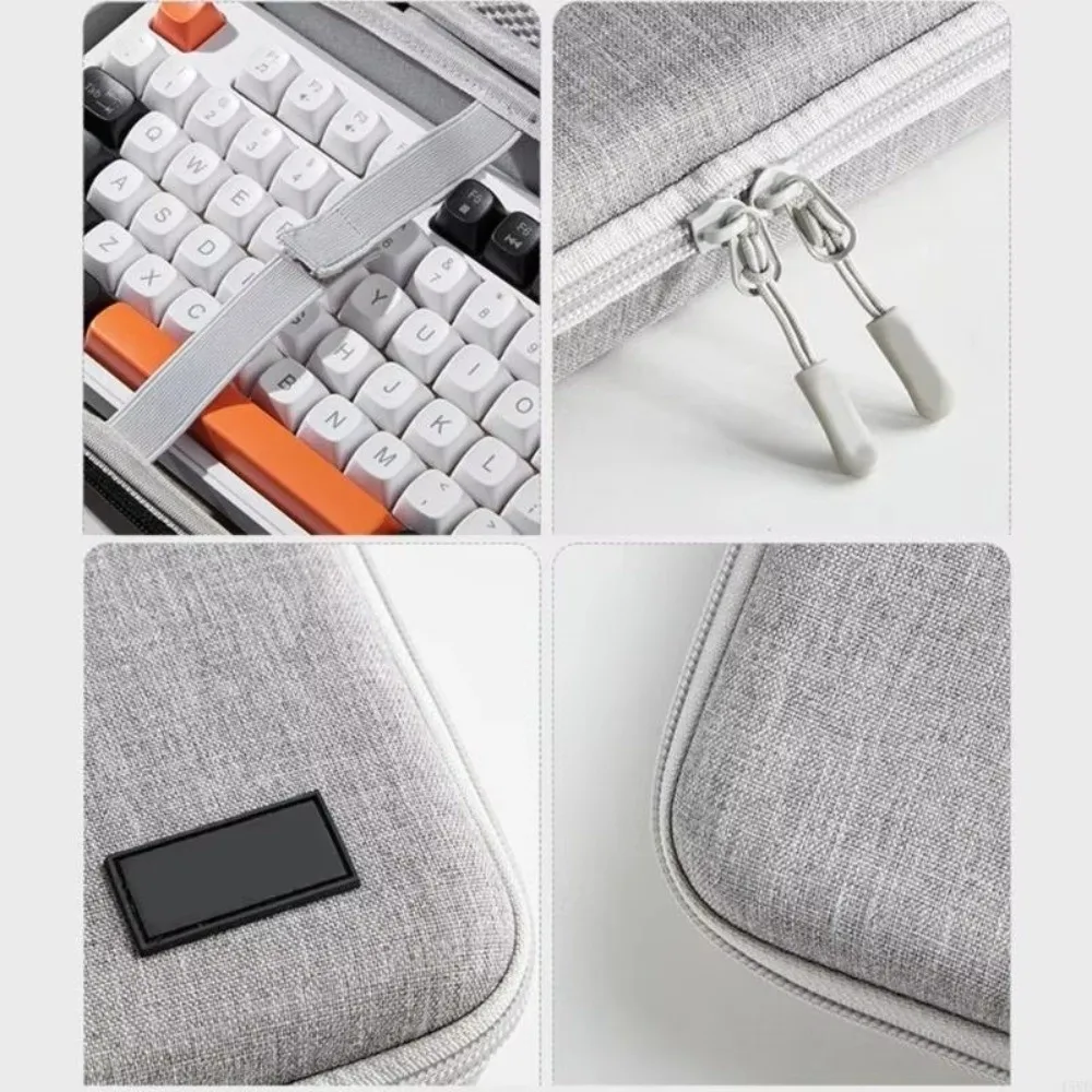 

New EVA Keyboard Storage Bag Hard Shell Oxford Mouse Organizer Case Portable Grey Travel Protective Case