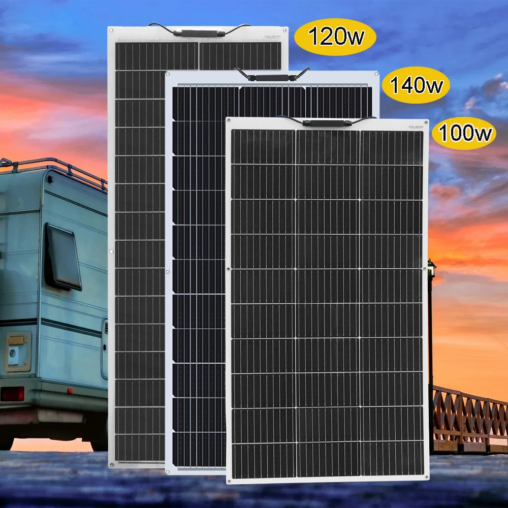 

140w 120w 100w 12v solar panel battery charger upgrade photovoltaic panel for home roof balcony camper boat RV EU warehouse ship