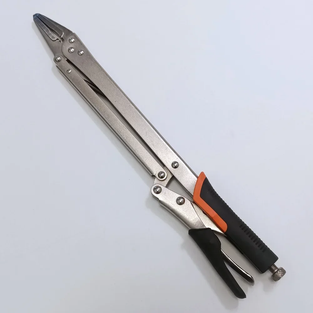 TPR 핸들 바이스 그립 잠금 플라이어, 15 인치 엑스트라 롱 리치, 직선 좁은 장소 사용, 차량 수리 도구