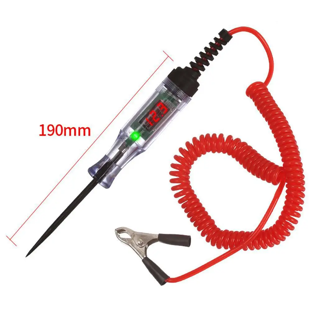 سيارة شاحنة الجهد جهاز فحص الدائرة الكهربائية السيارات 9 فولت-72 فولت السيارات اختبار ضوء LED الدائرة التحقيق جهاز قياس الجهد الكهربائي الرقمي مع الصمامات الكهربائية