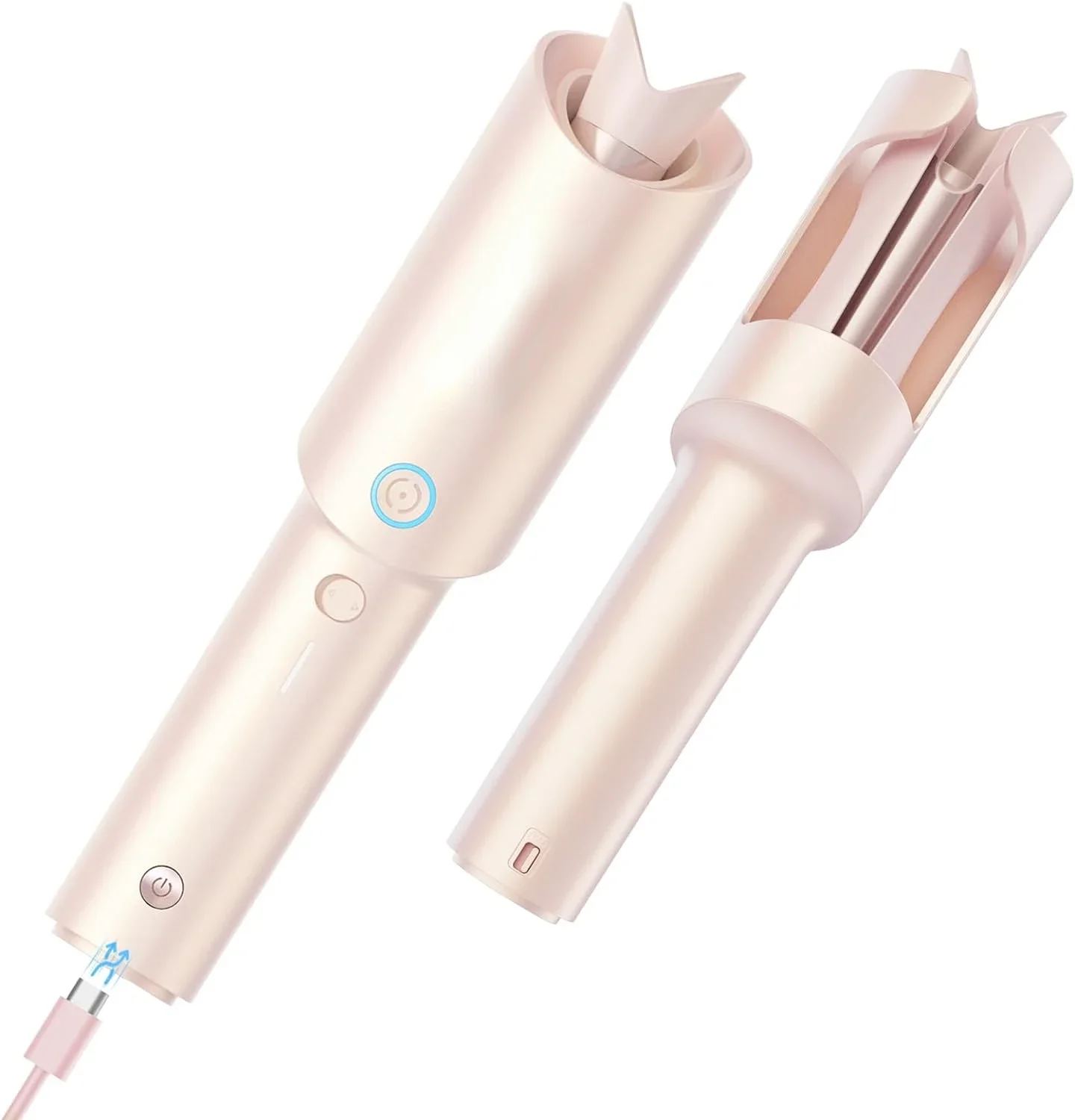 

Cordless Automatic Curling Iron 1 Inch - Curlgo Eco Hair Curler Anti-scald & -free for 14\u201D-22\u201D Hair, Rotating Tr