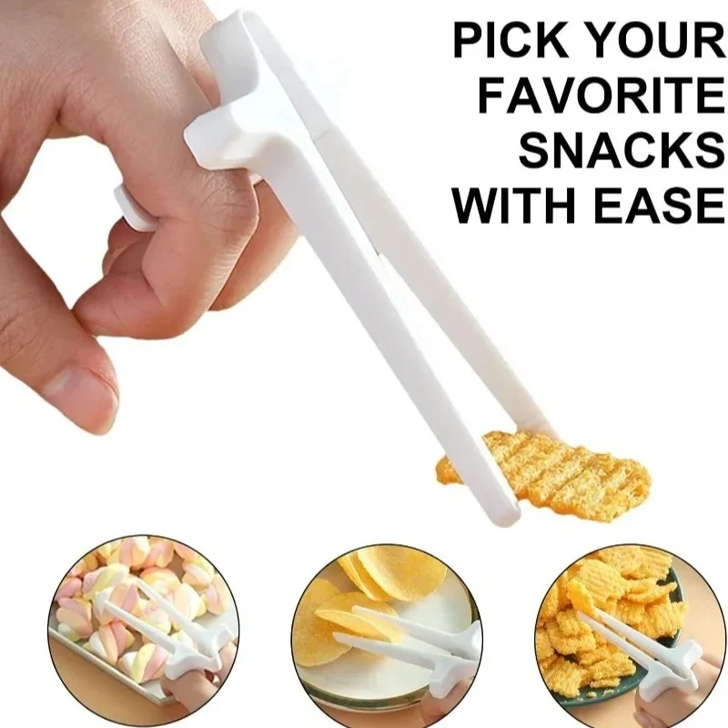 Reusable Finger Chopsticks Lazy Artifact Games Player Plastic Finger Snack Clip Snack Chopstick Controller Lazy Assistant Tools