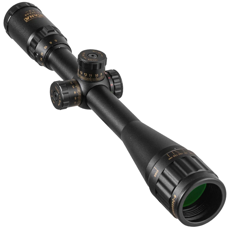 6-24X44 Tactical Optic Cross Sight Green Red Illuminated Riflescope Hunting Rifle Scope Sniper Airsoft Air Guns