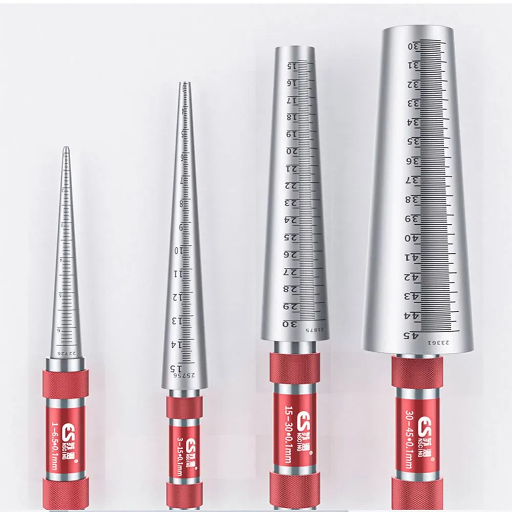 

Hole diameter gauge Conical feeler gauge scale lines inside Internal inner round through hole top round pipeline tube small