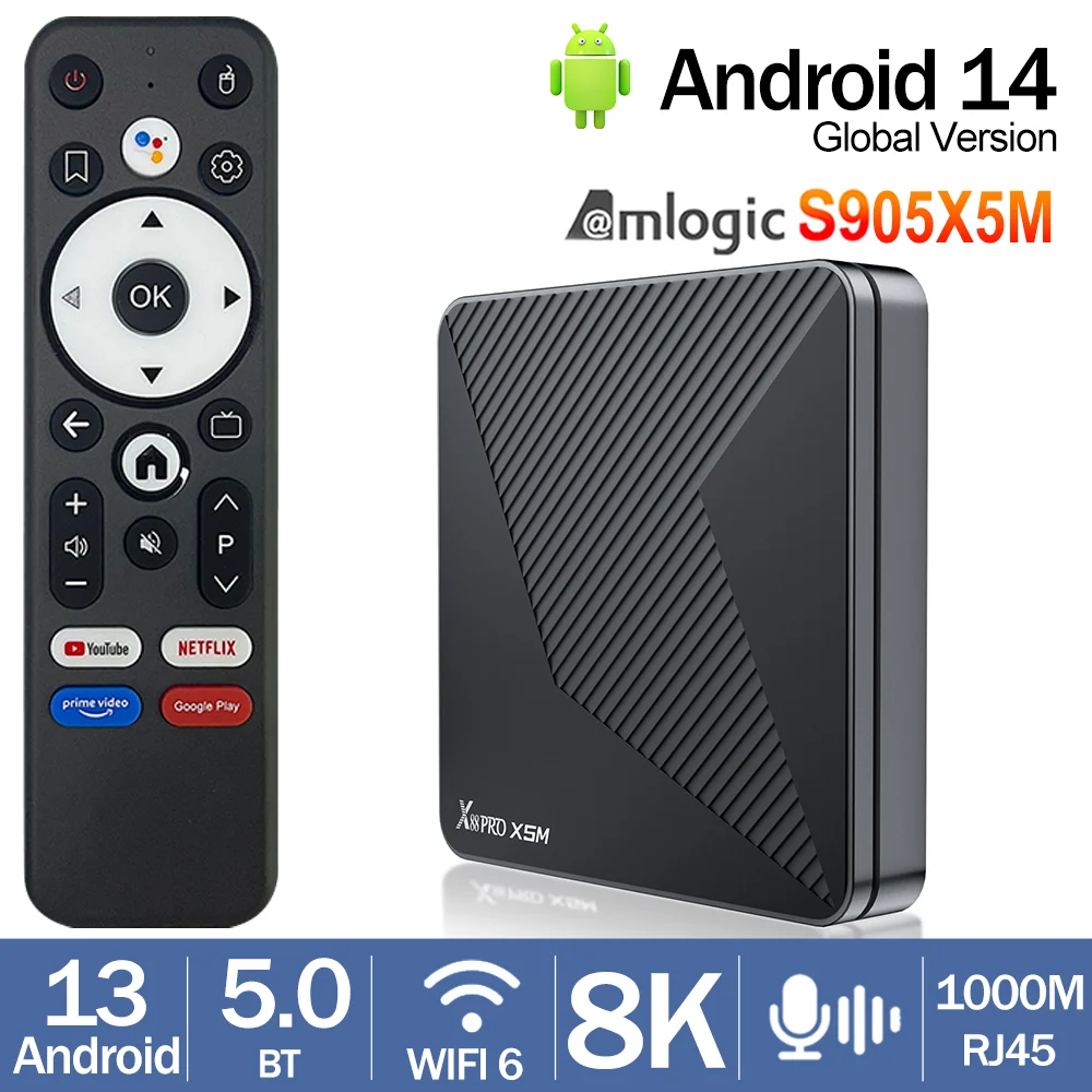 X88 PRO X5M Android 14 TV BOX 4GB 64GB Amlogic S905X5M 1000M AV1 TVBOX 2.4G&5G Dual Wifi Wifi6 HDR10+ DDR4 Set Top Box #1