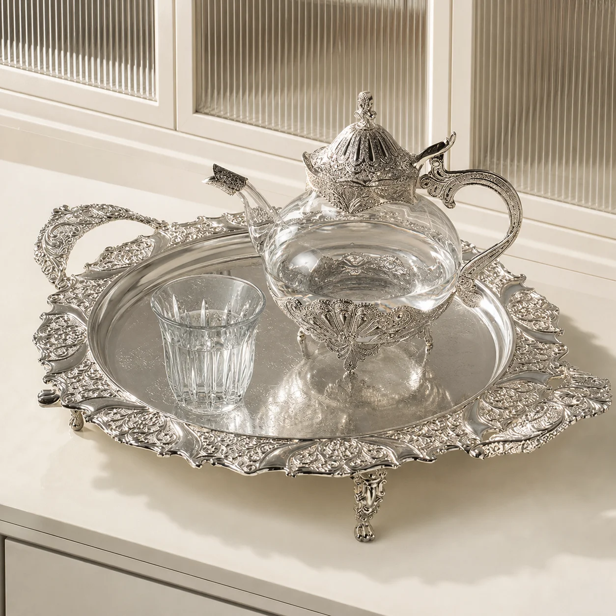 Retro Luxury Silver Plated Plates Cake Dessert Tray High Tea Snack Fruit Dish Jewelry Storage Tabletop Decor Home Hotel Supplies