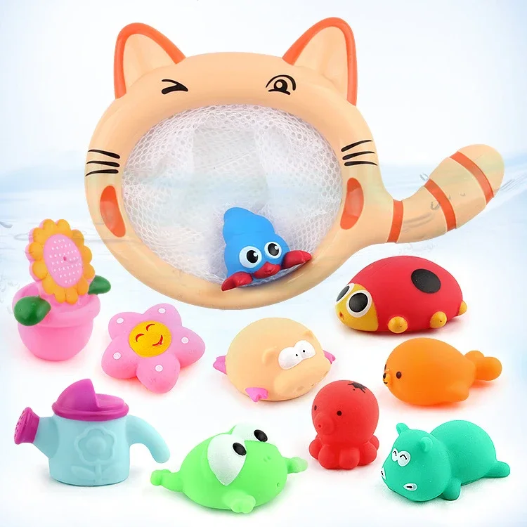 

Children's bath toys animal net fishing coax baby Kids Floating Bath Mini Swimming Fishing Net Washing Toddler Toys Water Fun