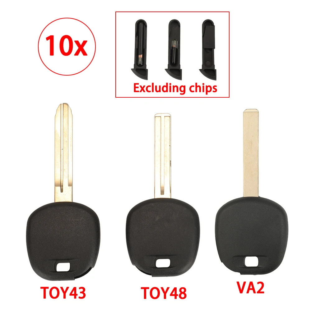 

Jingyuqin 10 шт. для Toyota Rav4 Prado Corolla Camry Reiz Highlander Yaris брелок TOY43/48 VA2 лезвие транспондер чехол для автомобильного ключа
