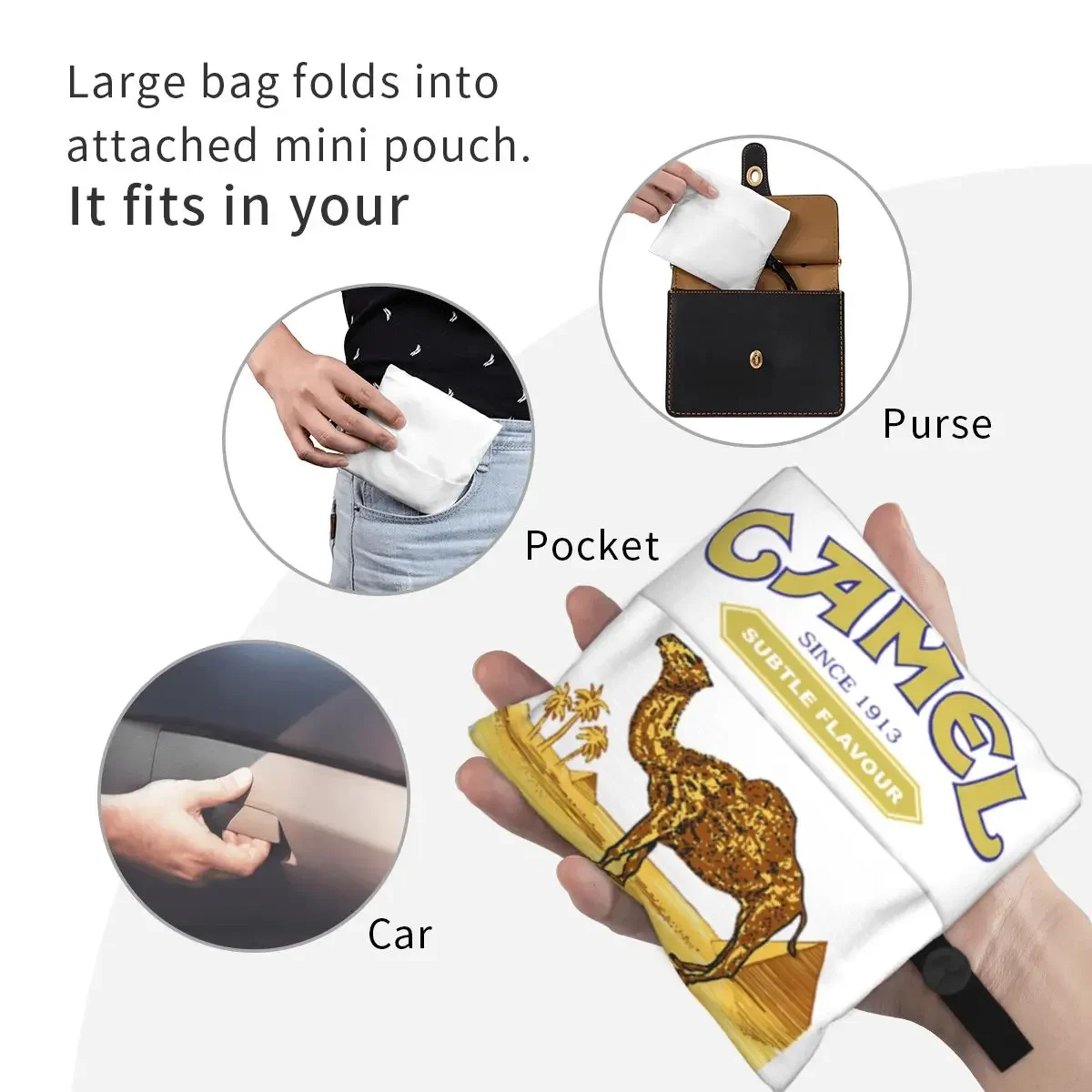 أكياس التسوق المحمولة للسجائر، حقيبة تسوق قابلة للطي، حقيبة يد للبقالة، حقيبة كتف