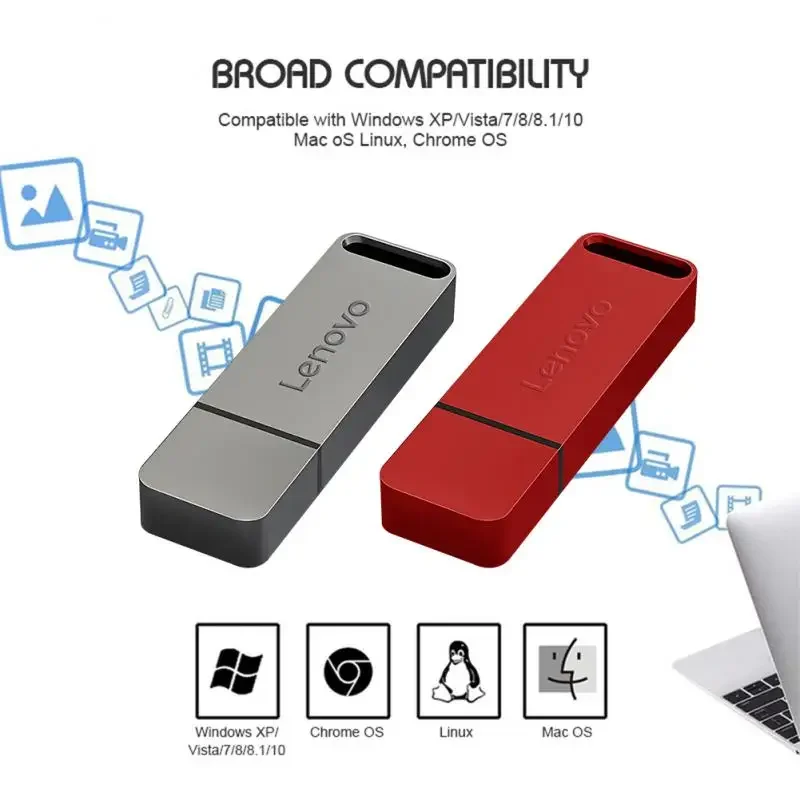 Lenovo Metal U Disk 16TB Portable Pen Drive 2TB High Speed USB 3.0 Type-C Interface Waterproof 1TB 512GB Memoria Usb Flash Disk