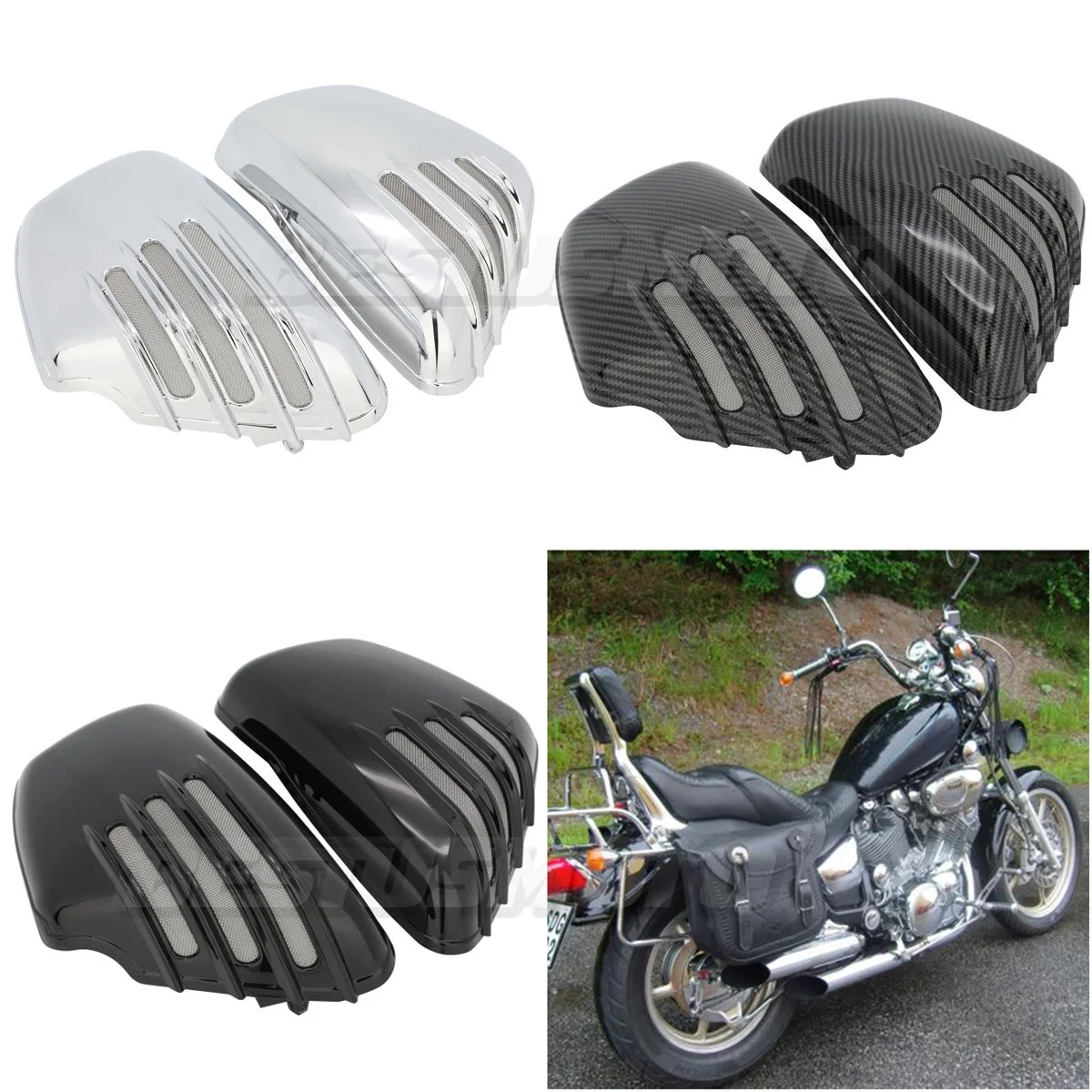 Motorcycle ABS Plastic Left Right Side Fairing Battery Cover For Yamaha Virago XV700 XV750 XV1000 XV1100 XV 700 750 1000 1100
