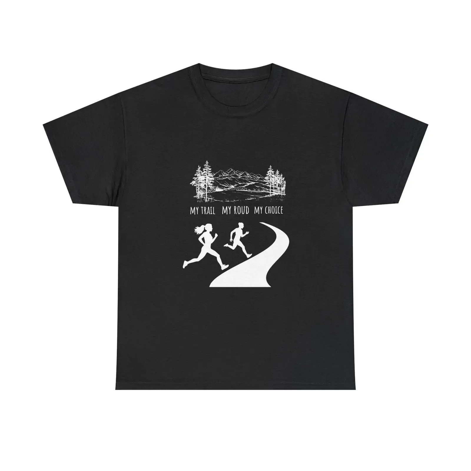 Trail Running T Shirt Mountainscape Design Ethically Sourced Cotton vintage Washed Unisex Breathable designer clothes Stylish
