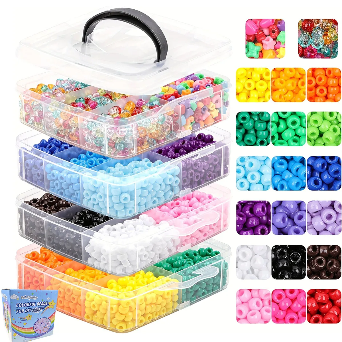 

4800 шт. 6x9 мм пластиковые бусины для маленьких лошадей диаметром 36 цветов. Украшения подходят для браслетов, украшений, поделок, аксессуаров.