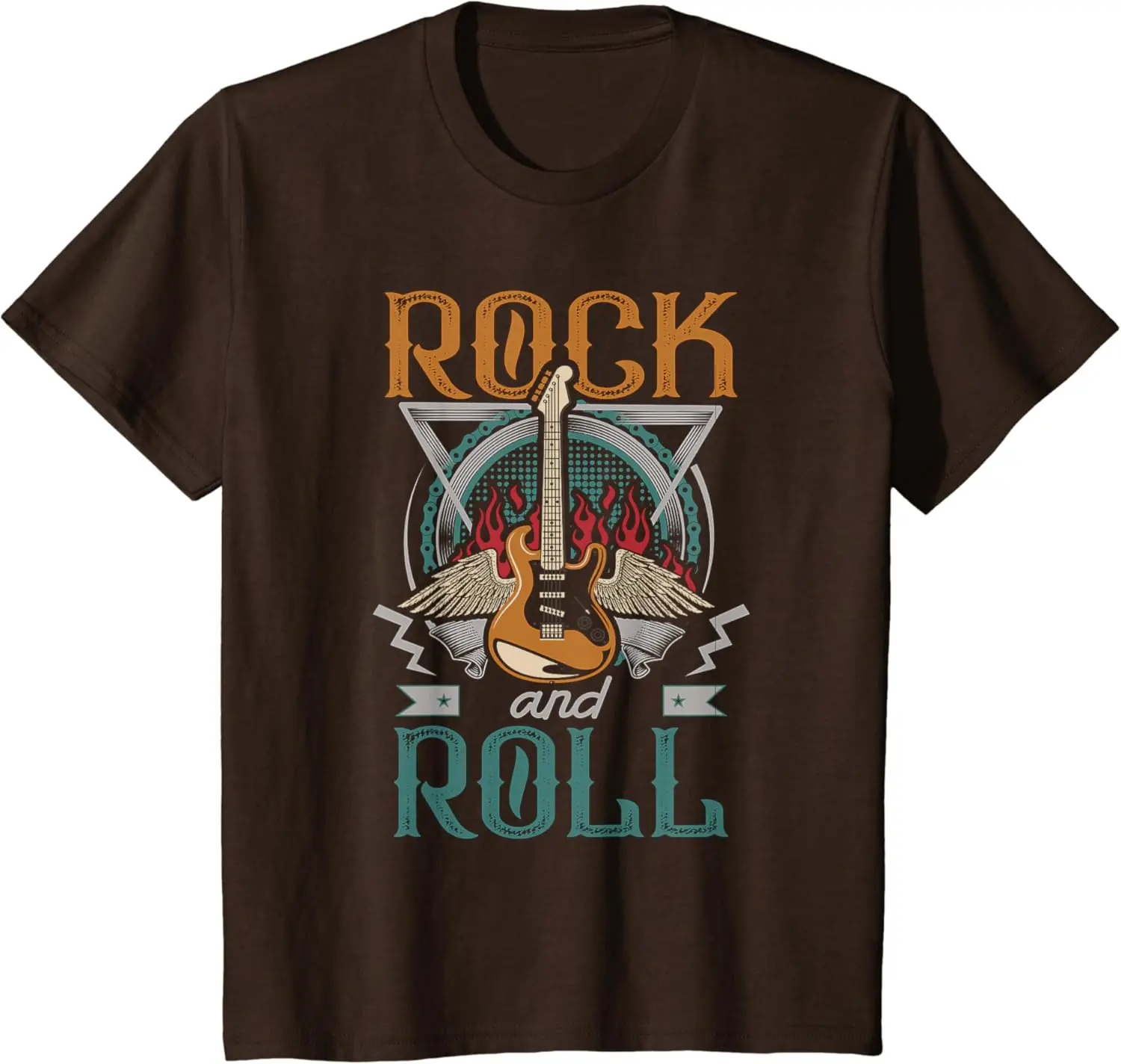 Vintage Retro 80s Rock & Roll Music Guitar Wings T-Shirt