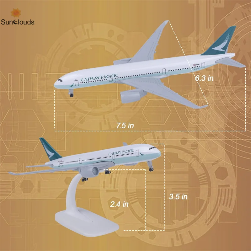 Model Airplane 1:300 Scale Model Plane Cathay Pacific A350 Airplane Model for Gift and Decoration