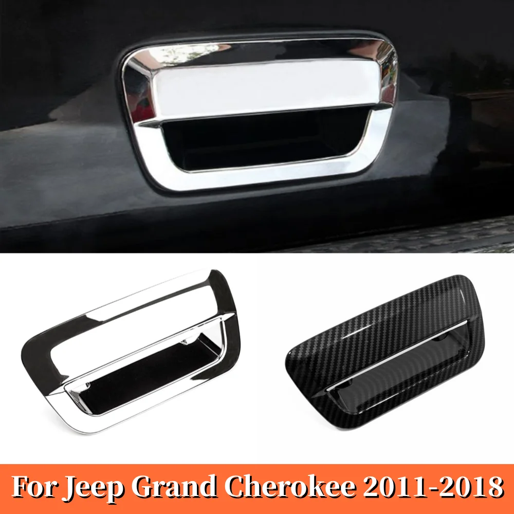 

For Jeep Grand Cherokee 2011-2018 2019 Car Rear Trunk Tailgate Door Handle Bowl Catch Cover Trim ABS Chrome Garnish Accessories