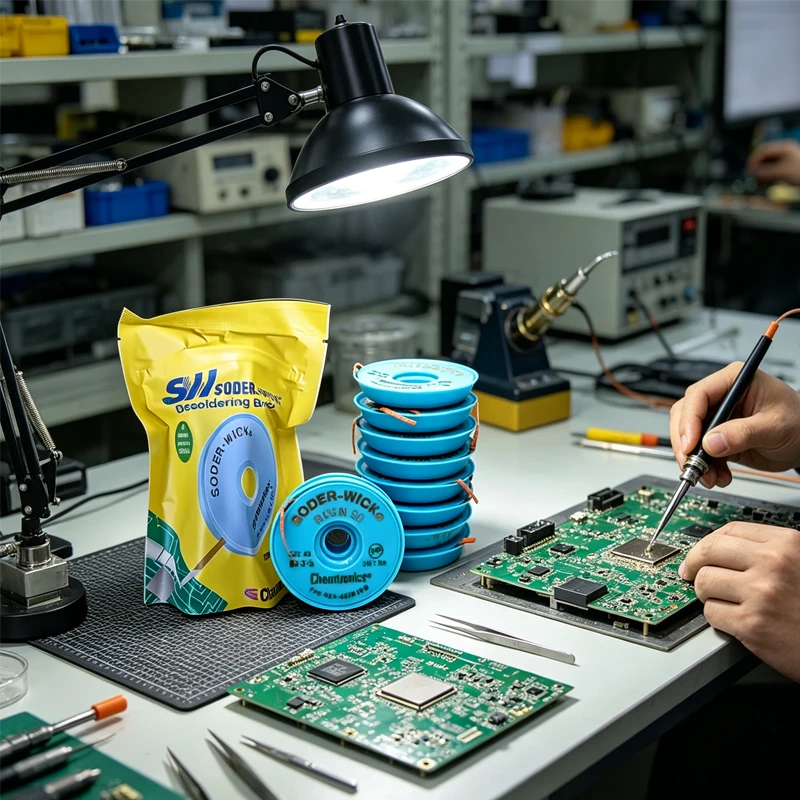 10Pcs/kit Desoldering Braid Wick SW Chemtronics SODER WICK Solder Removing Belt for BGA PCB Soldering Repai 0.8/1.5/2.0/2.8mm