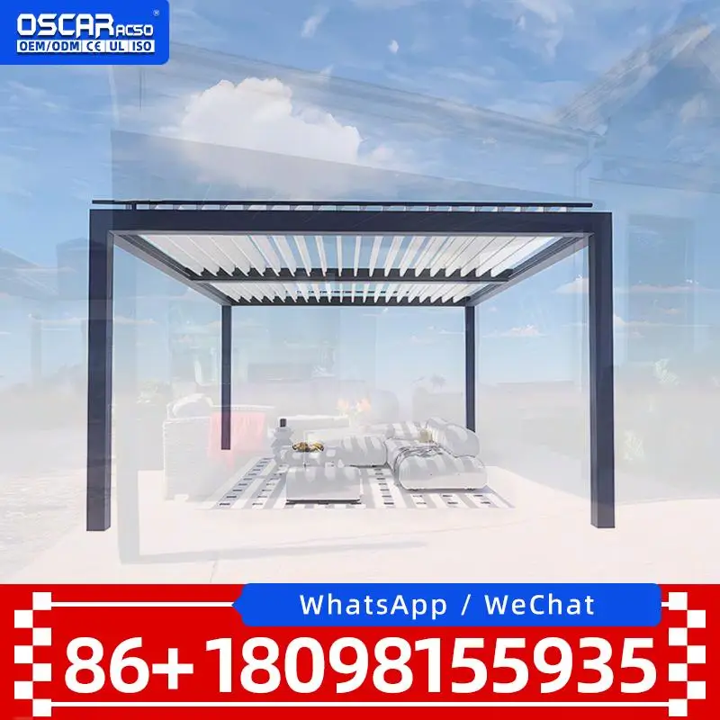 

4x6M Traffic White Bioclimatic Louvered Outdoor Aluminum Pergola Sunshade Shelter for Garden Patio Backyard pergola