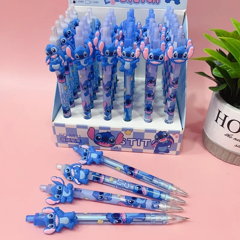 4pcs/lot Cartoon Disney Stitch Mechanical Pencil Cartoon 0.5MM Drawing Writing Automatic Pen School Office Supplies