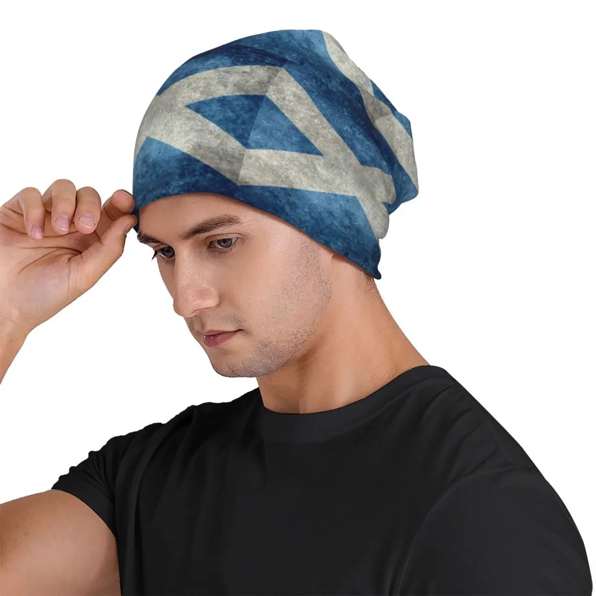 Flag Of Scotland - Grungy Vintage Version Adult Beanies Caps Knitted Bonnet Hat Warm Hip Hop Autumn Winter Outdoor Skullies Hats