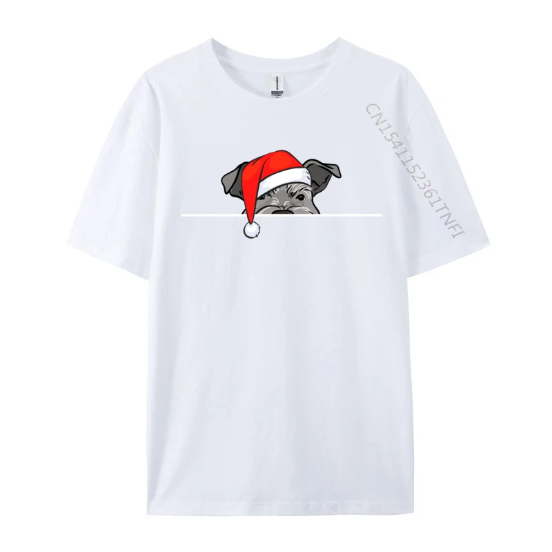 Miniature Schnauzer Dog Christmas T-Shirts Short Sleeve For Male All Cottontop T-Shirts Geek T Shirt Hip Hop Casual