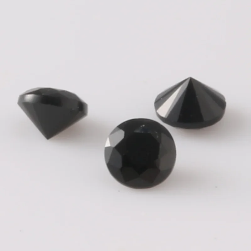 100pcs/500pcs/1000pcs one bag 0.9mm~3.0mm 5A Black Nano Synthetic Gems Round Brilliant Cut Loose Stones For Jewelry DIY