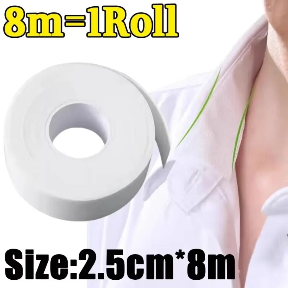 8/80M Collar Anti-dirty Grime Self-adhesive Disposable Cuff Fixing Tape Breathable Sweat-absorbent Tape